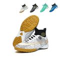 Turf Soccer Cleats, High-Top Sock Ankle Football Shoes with CR7 Geometric Print, Breathable Athletic Boots for Indoor & Artificial Turf Courts-Hxh636