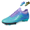 Artificial Grass Soccer Cleats, Gradient Print Football Shoes with Sock Ankle Collar, Breathable Athletic Boots for Outdoor Synthetic Turf-HxhD2028