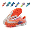 Artificial Grass Soccer Cleats, Low-Top Lace-Up Gradient Wave Line Football Boots, Breathable Ribbed Textured Athletic Shoes for Outdoor Long-Blade Synthetic Turf Matches-zusheng632