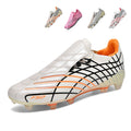 Artificial Grass Soccer Cleats, Low-Top Fold-Over Strap Football Boots with Grid Pattern F50 Print, Breathable Athletic Shoes for Outdoor Synthetic Turf-Hxh8552