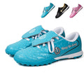 TF Turf Soccer Cleats, Low-Top Hook-and-Loop Overlay Lace-Up Football Shoes, Diamond Embossed Glossy Athletic Boots for Indoor Courts & Short Artificial Turf Training-zusheng376