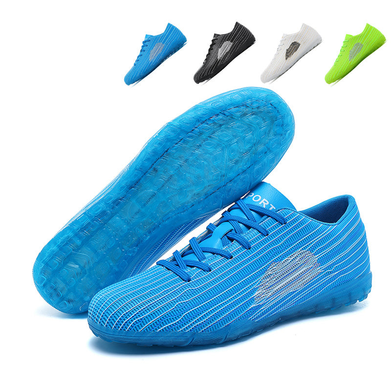 Men's TF Turf Soccer Cleats, Low-Top Knit Football Shoes, Gradient Line Print Anti-Slip Training Sneakers for Artificial Turf-Hxh666A-1