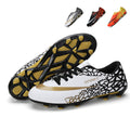 Low Cut AG  Soccer Cleats, Lace-Up Wavy Embossed Synthetic Football Boots, Cracked Fragment Geometric Graphic SPORT Letter Logo Lightweight Competition Athletic Shoes for Outdoor Long-Blade Artificial Turf Matches-zusheng001