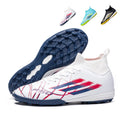 Turf Soccer Cleats, Hight-Top Sock Ankle Football Shoes Breathable Knit Athletic Boots for Indoor Courts  Artificial Turf-Hxh093-1