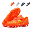 Kids ASoccer Cleats, Single Hook-and-Loop Velcro Strap Synthetic Football Boots, Dynamic Flame Streamline Graphic Youth Athletic Shoes for Outdoor Long-Blade Artificial Turf Competitive Matches-zusheng189M
