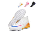 TF Turf Soccer Cleats, High-Top Sock Ankle Football Shoes with Gradient Swoosh Print, Breathable Athletic Boots for Indoor &amp; Artificial Turf Courts-Hxh666-1