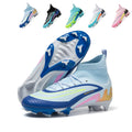 Hight Knit Collar AG  Soccer Cleats, Lace-Up Vertical Rib Embossed Synthetic Football Boots, Gradient AIR2026 Graphic Lightweight Competition Cleats for Outdoor Long-Blade Artificial Grass Pitches-zusheng-A565