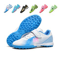 Turf Soccer Cleats, Hook-and-Loop Football Shoes with Gradient Print, Breathable Athletic Boots for Boys &amp; Girls-Hxh-HR589