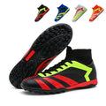 High-Top TF Turf Soccer Cleats for Men Women, Sock-Collar Breathable Football Shoes, Anti-Slip Training Sneakers for Artificial Grass-Yinzu796