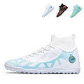 Men's/Women's High-Top TF Soccer Cleats Number 10 - Breathable Sock Collar Turf Football Boots, Non-Slip Training Sneakers for Youth & Adults-Yinzu2509