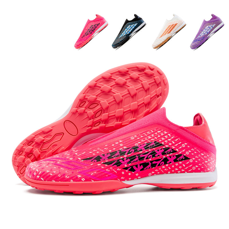 TF Turf Soccer Cleats, Laceless High-Sock Ankle Football Shoes with Tribal Symbol Print, Breathable Knit Athletic Boots for Indoor Courts Artificial Turf-Hxh-X2013-1