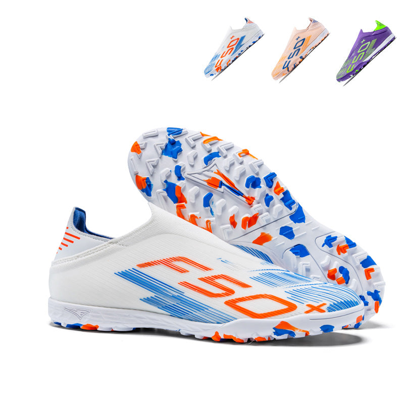 Laceless TF Soccer Cleats - Turf Football Boots, Speed-Focused Slip-On Training Sneakers for Youth & Adults-Yinzu-X2517