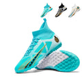 Hight Sock TF Turf Soccer Cleats, Lace-Up Embossed Triangle Gradient Synthetic Football Boots, Metallic Swoosh Number 10 Logo Lightweight Training Athletic Shoes for Indoor Hard Courts & Short Artificial Turf-zusheng-X2302-1