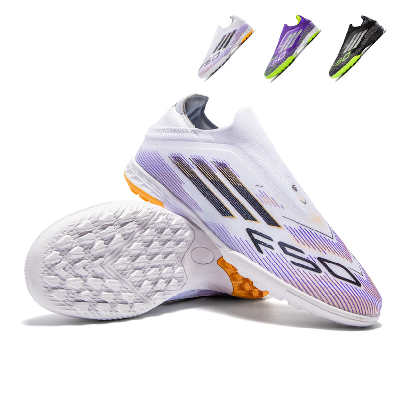 Turf Soccer Cleats, F50 Inspired Laceless Football Shoes, Non-Slip Athletic Training Sneakers for Artificial Turf-Hxh-SU8