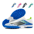 TF Turf Soccer Cleats, Laceless Sock Ankle Football Shoes with Checkerboard Print  Three-Stripe Logo, Breathable Knit Athletic Boots for Indoor Courts Artificial Turf-Hxh-X2005