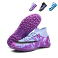 High Sock TF Turf Soccer Cleats, Lace-Up Gradient Camo Knit Synthetic Football Boots, Swoosh Logo Lightweight Speed Training Athletic Shoes for Indoor Hard Courts & Short Artificial Turf-zusheng-X803-1
