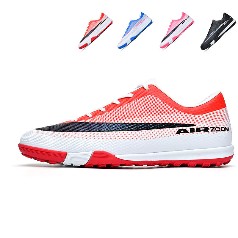 Turf Soccer Cleats, Low-Top Lace-Up Football Shoes with Gradient Swoosh  AIR ZOOM Print, Breathable Textured Athletic Boots for Indoor Courts Artificial Turf-zusheng2706L-1