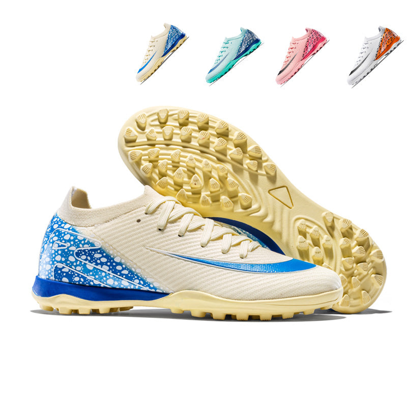 Turf Soccer Cleats, Artificial Grass Football Shoes, Breathable Knit Collar Leopard Print Training Sneakers -Yinzu-SU7