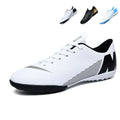 Low-Cut TF Turf Soccer Cleats, Lace-Up Mini Grid Textured Synthetic Football Boots, Diagonal Gradient Line M Logo Lightweight Training Athletic Shoes for Indoor Hard Courts & Short Artificial Turf-zusheng1809