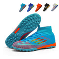 F50 High-Top Turf Soccer Cleats, Artificial Grass Football Shoes, Breathable Knit Collar Speed Training Sneakers (Multiple Colors)-Yinzu797