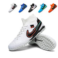 Hight Sock TF Turf Soccer Cleats, Lace-Up Curved Embossed Synthetic Football Boots, Gradient Swoosh Lightning Graphic Knit Sock Ankle Lightweight Training Athletic Shoes for Indoor Hard Courts & Short Artificial Turf-zusheng793