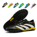 TF Turf Predator Soccer Cleats, Low-Top Lace-Up Hybrid Touch Three Stripe Football Shoes, Gradient Linear Texture Control Athletic Boots for Indoor Courts & Short Artificial Turf Daily Training-zesheng255A-1