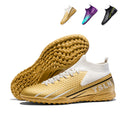 TF TSLN High-Top Turf Soccer Cleats, Artificial Grass Football Shoes, Breathable Knit Collar Training Sneakers-Yinzu-F888