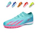 Turf Soccer Cleats, Low Sock Ankle Lace-Up Messi Football Boots, Gradient Three-Stripe Breathable Athletic Shoes for Indoor Courts & Short Artificial Turf Training-zusheng-A603-1