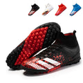 Hight Sock TF Turf Soccer Cleats, Lace-Up Soft Microfiber Dot Friction Football Boots, Gradient Splash Knit Sock Ankle Lightweight Training Athletic Shoes for Indoor Hard Courts & Short Artificial Turf-zusheng2088