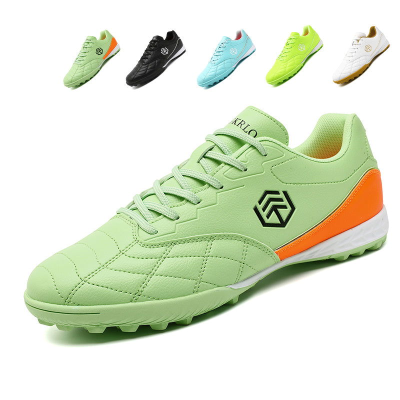 Turf Soccer Cleats, Low-Top Quilted Leather Football Shoes, Anti-Slip Training Sneakers for Artificial Turf &amp; Indoor Play-Hxh-R2506